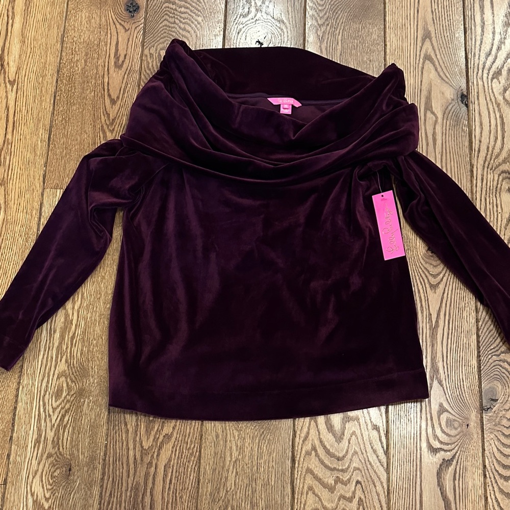 Velour off the shoulder top
